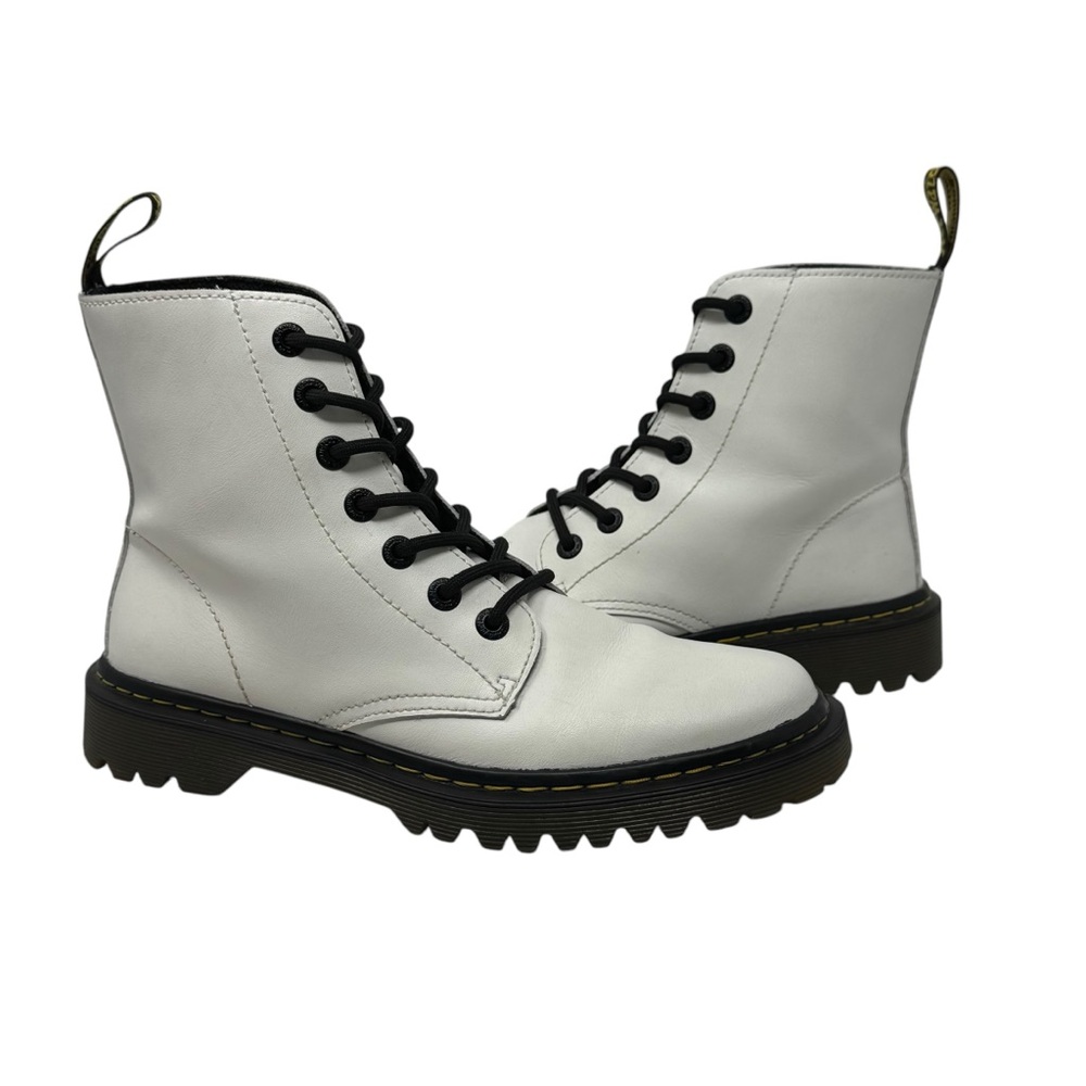 Dr Doc Martens Luana White Leather Combat Boots 1460 Womens Size 9